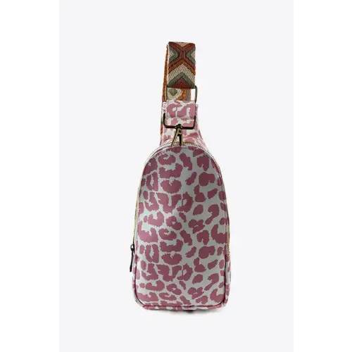 Fierce Leopard Print Leather Sling Bag