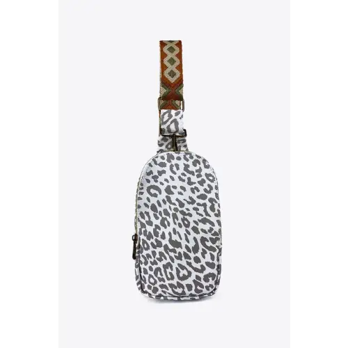 Fierce Leopard Print Leather Sling Bag