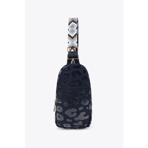 Fierce Leopard Print Leather Sling Bag