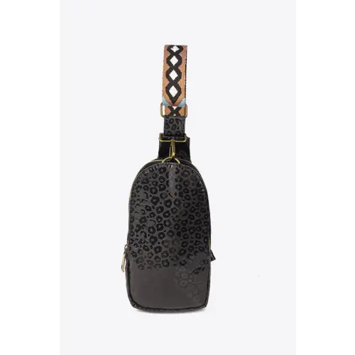 Fierce Leopard Print Leather Sling Bag
