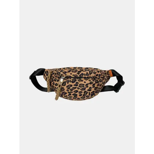 Fierce Pink Leopard Nylon Crossbody Bag for Wild Adventures
