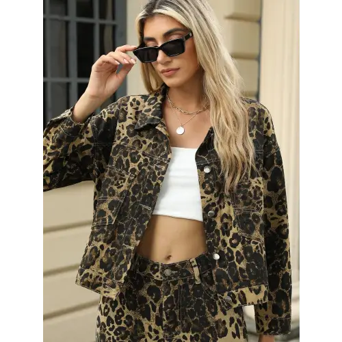 Fierce Leopard Denim Jacket