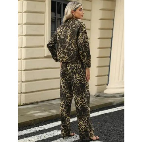 Fierce Leopard Denim Jacket