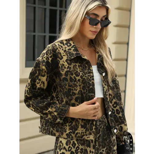 Fierce Leopard Denim Jacket