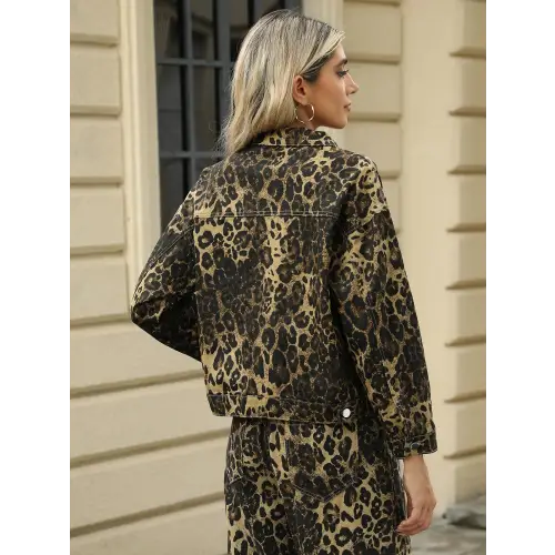Fierce Leopard Denim Jacket