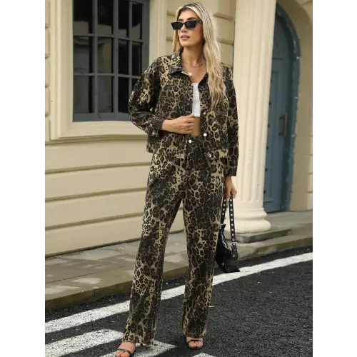 Fierce Leopard Denim Jacket