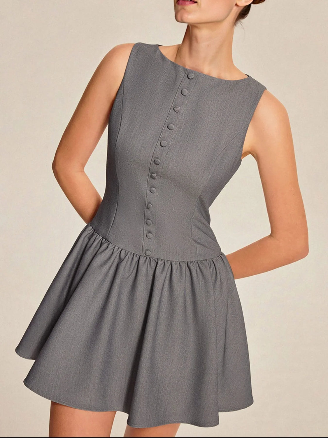 Flared Gray Dress