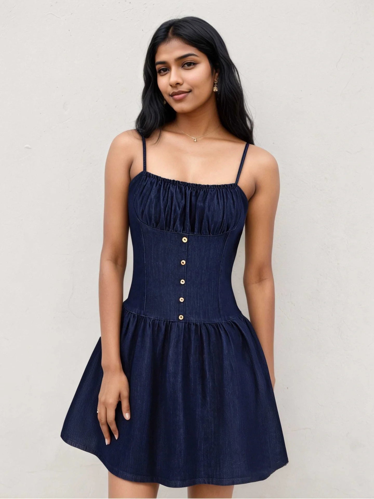 Flattering Dark Blue Dress