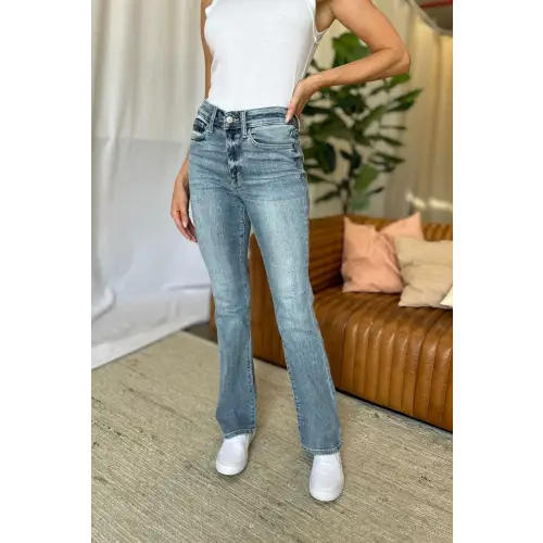 Flattering Medium Rise Bootcut Jeans