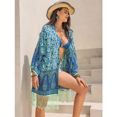 Flowy Fringe Kimono