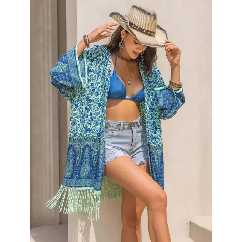 Flowy Fringe Kimono