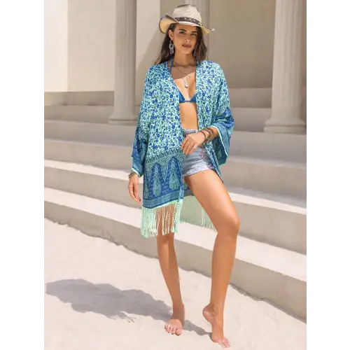 Flowy Fringe Kimono