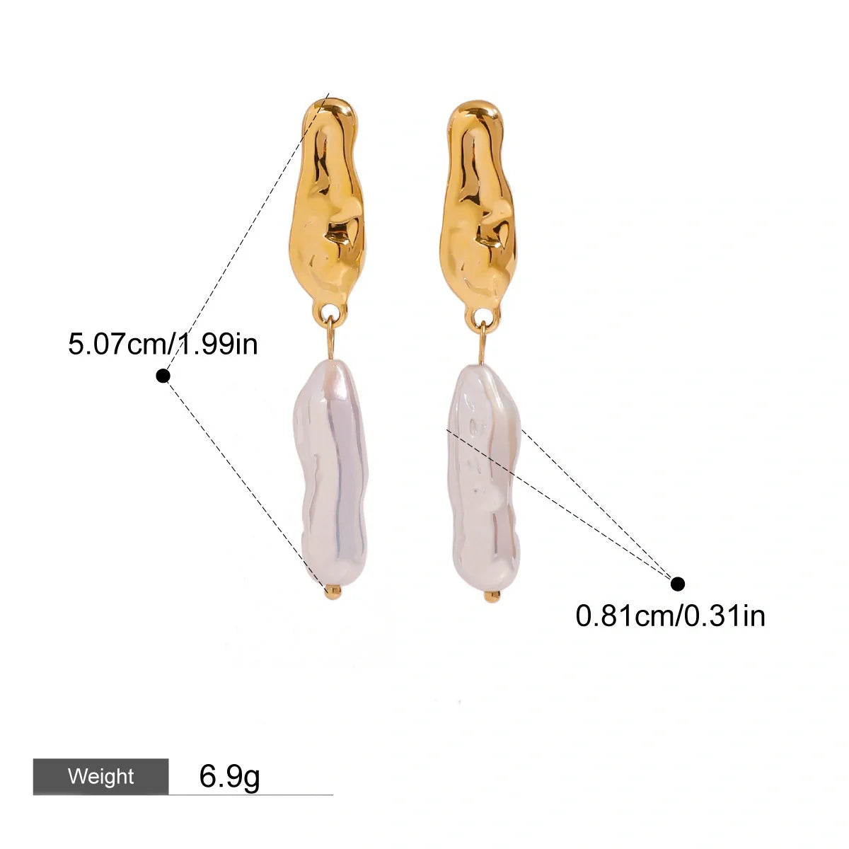 Geometric Pearl Earrings