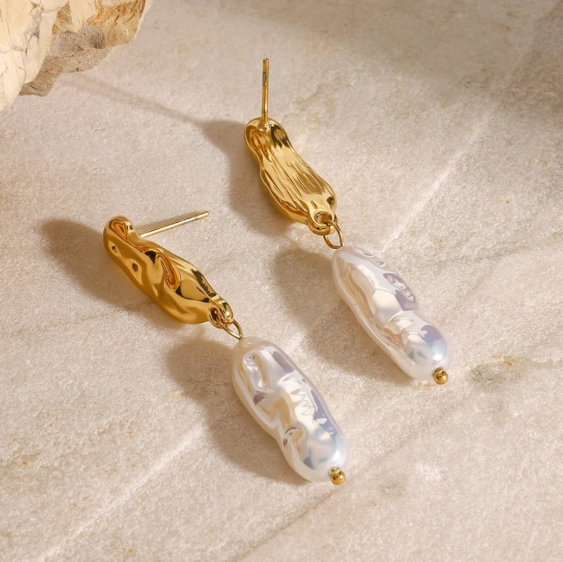 Geometric Pearl Earrings