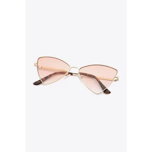 Gold Framed Pink Cat-Eye Sunglasses