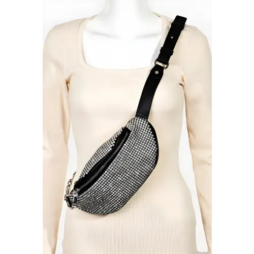 Fame Pave Crossbody Bag Black One Size