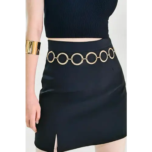 Glamorous Ring Chain Belt Gold One Size