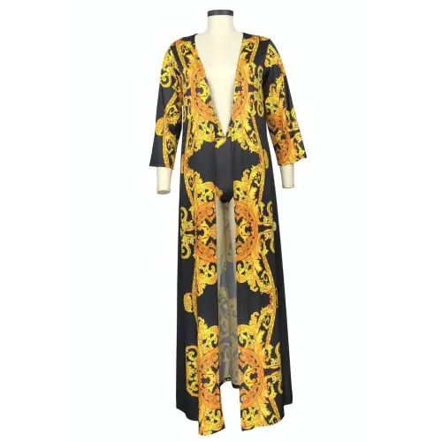 Glamorous Printed Plunge One-Piece Swim Set for Beach Elegance
