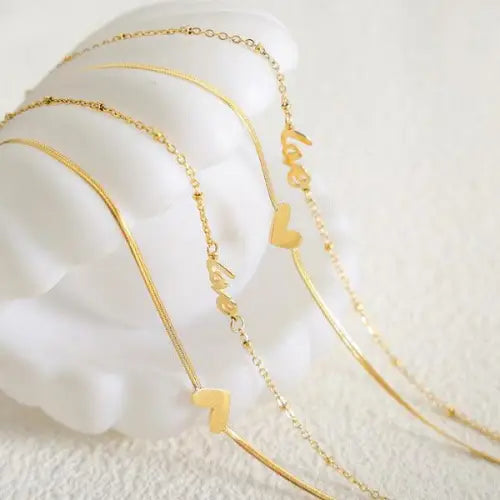 Double-Layer Heart Anklet