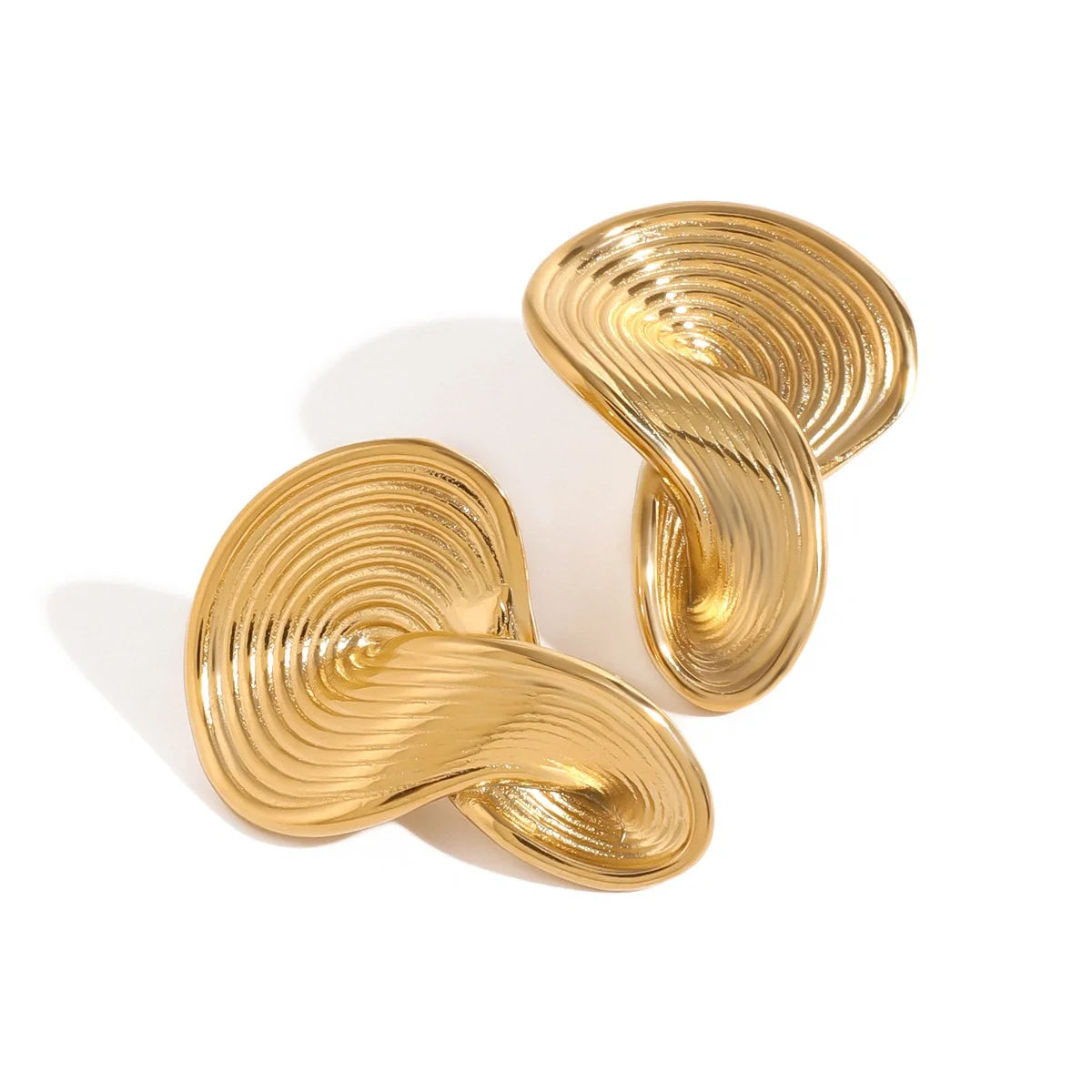 Gold 18K Geometric Twisted Earrings Design