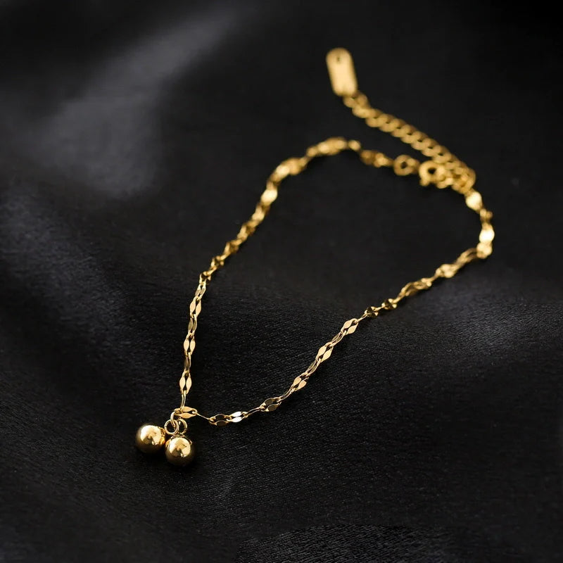 Gold Fashion Personality Small Ball Starry Design Mori All-Match Anklet