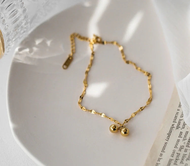 Gold Fashion Personality Small Ball Starry Design Mori All-Match Anklet