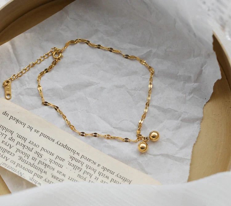 Gold Fashion Personality Small Ball Starry Design Mori All-Match Anklet