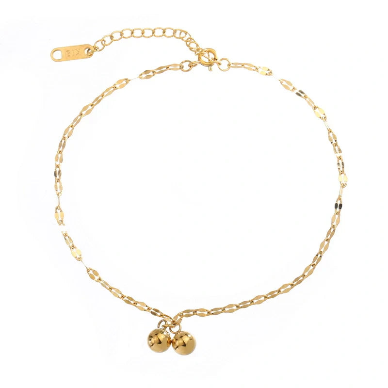 Gold Fashion Personality Small Ball Starry Design Mori All-Match Anklet