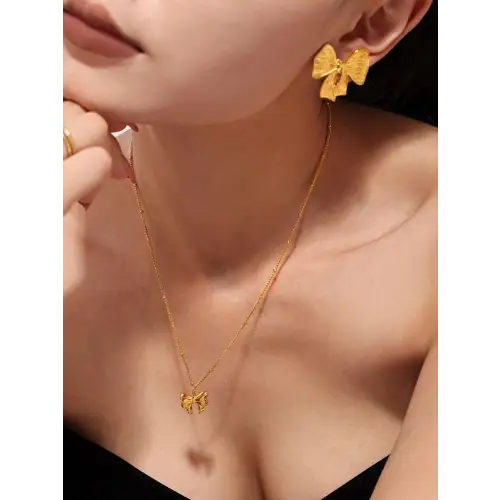 Gold Bow Set Gold One Size
