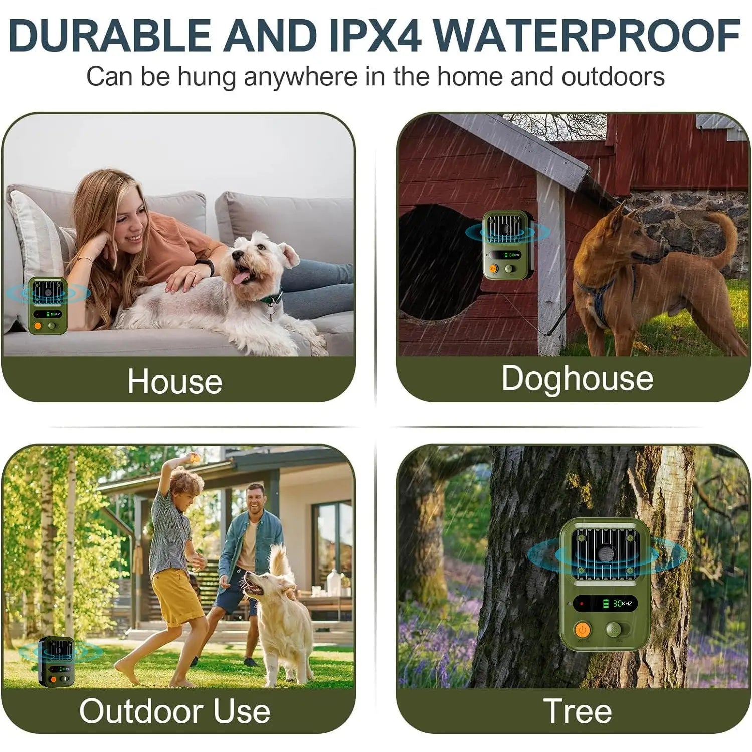 USB Rechargeable Color Screen Ultrasonic Dog Repeller - High-Power Anti-Bark Device