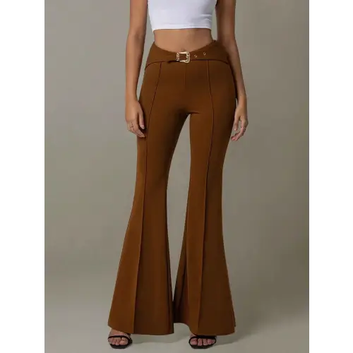 Soft Belted Fabric Trousers