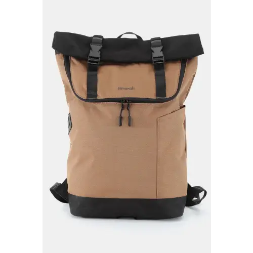 Contrast Canvas Backpack Mocha One Size
