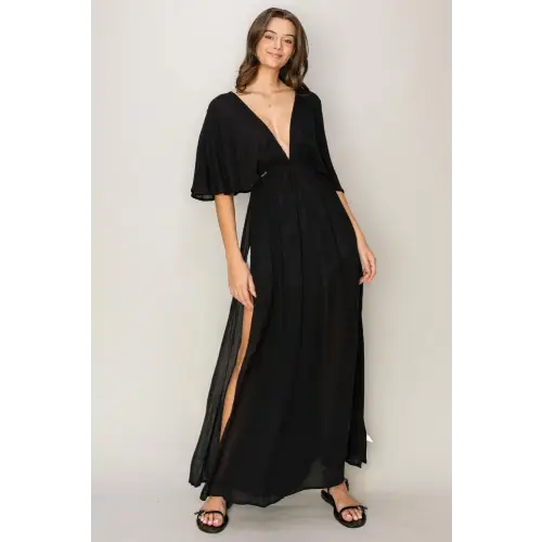 Black Maxi Cover Up Dress Black