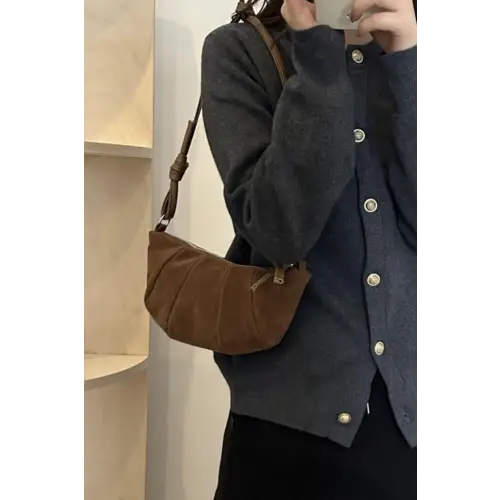 Iconic Suede Croissant Shape Shoulder Bag
