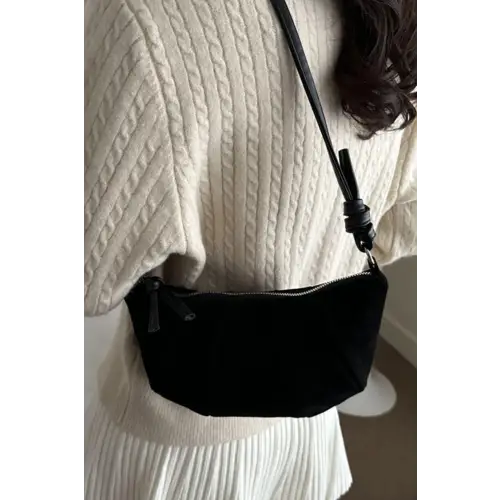 Iconic Suede Croissant Shape Shoulder Bag