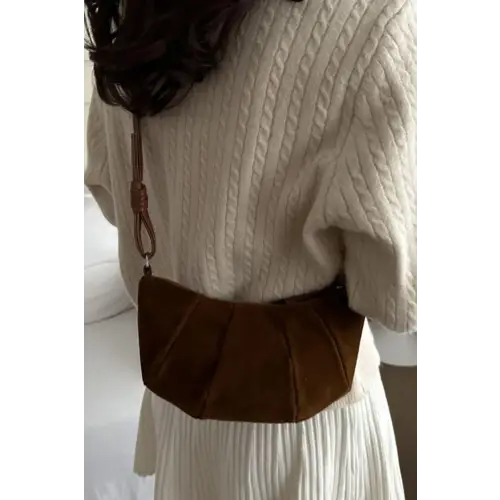 Iconic Suede Croissant Shape Shoulder Bag