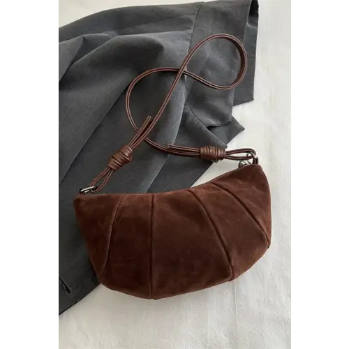 Iconic Suede Croissant Shape Shoulder Bag