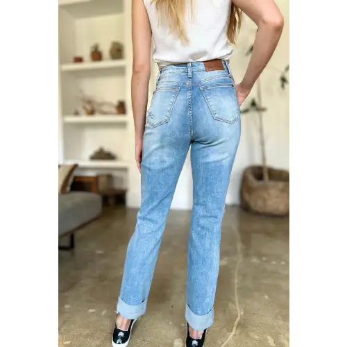 Distressed Straight Jeans