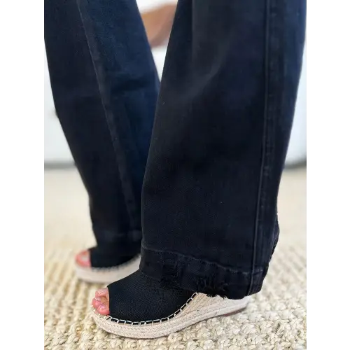 Distressed Flare Rock Jeans