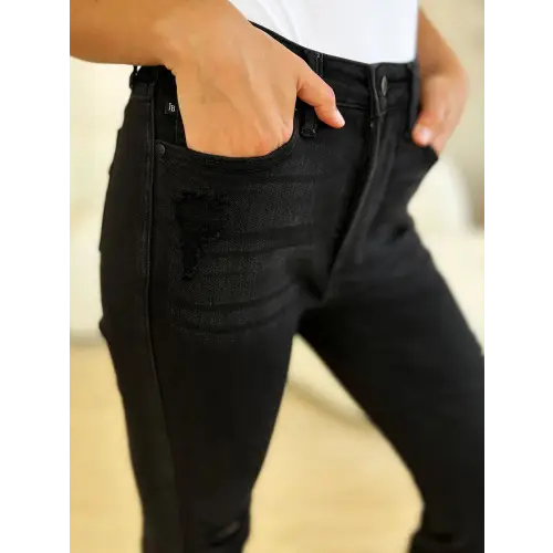 Distressed Flare Rock Jeans