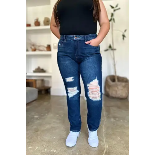 High Waist Magic Straight Jeans Dark