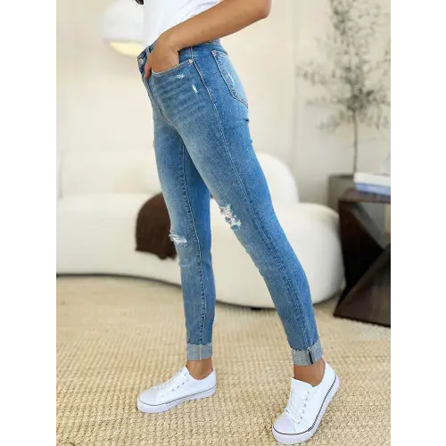 Destroy Cuff Skinny Jeans