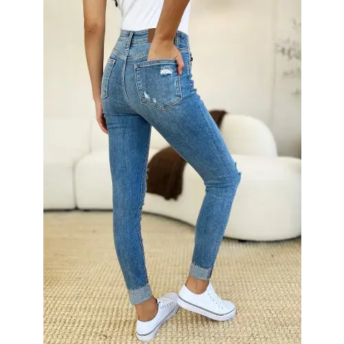 Destroy Cuff Skinny Jeans