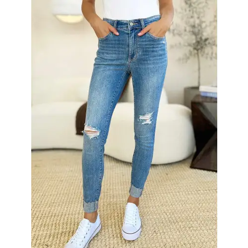 Destroy Cuff Skinny Jeans