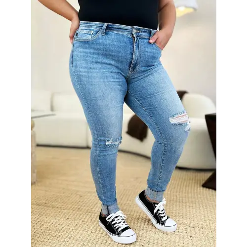Destroy Cuff Skinny Jeans