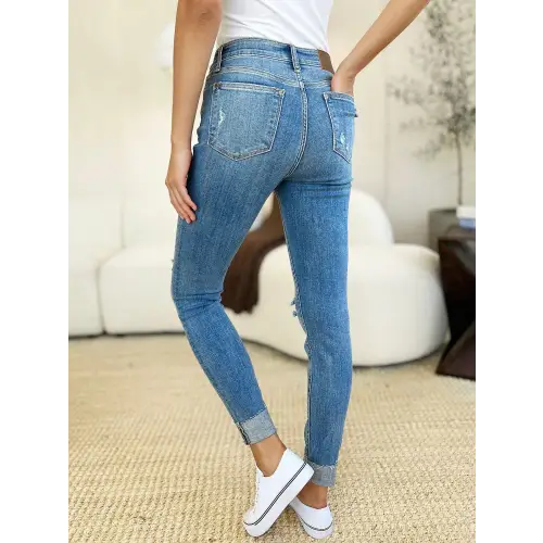 Destroy Cuff Skinny Jeans