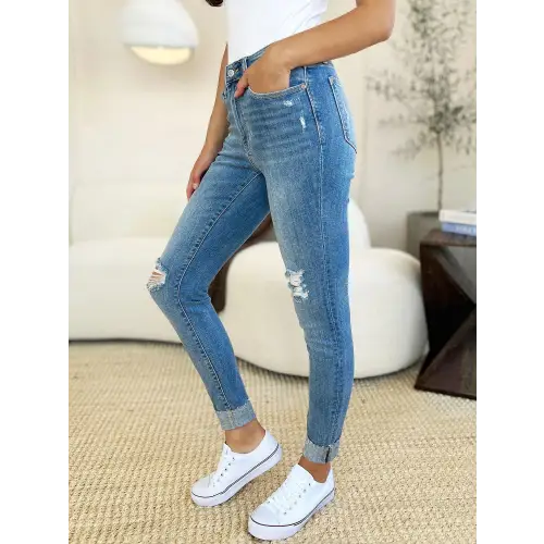 Destroy Cuff Skinny Jeans