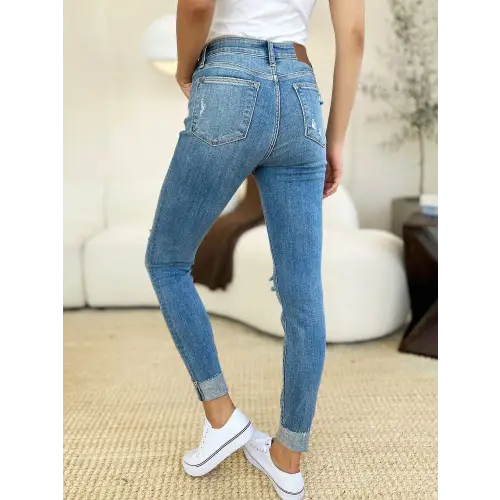 Destroy Cuff Skinny Jeans