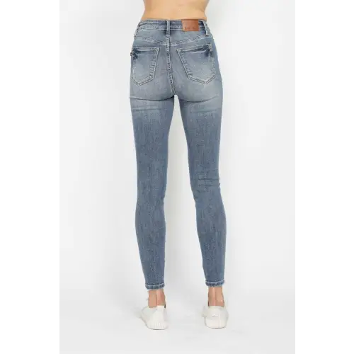 Contrast Wash Skinny Jeans