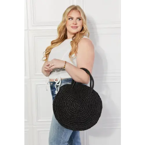 Black Beach Rattan Handbag Black One Size
